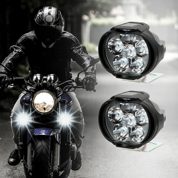 1 Par Univerzalna Motorna kolesa Smerniki Motocikla Meglo Lučka LED Skuterji Pozornosti Delovno Mesto Svetlobe, 6 LED Bela Super Svetla
