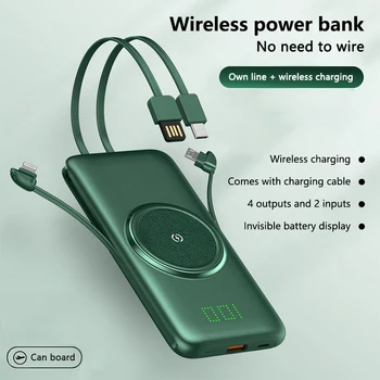 20000mAh Qi Brezžični Polnilnik Moči Banke Za Xiaomi iPhone Samsung Powerbank Prenosni Zunanje Baterije Brezžični Polnilnik Powerbank