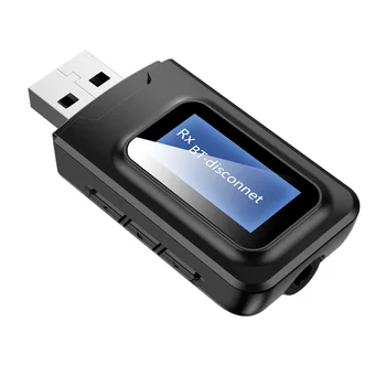Grwibeou Bluetooth 5.0 Avdio Sprejemnik Oddajnik z 3,5 mm LCD Zaslon 3.5 Stereo AUX USB Bluetooth Adapter za Avto PC TV