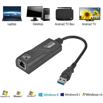 Mini USB 3.0 Gigabit Ethernet Adapter USB na priključek RJ45 Lan Omrežna Kartica 10/100/1000 Mb / s Omrežna kartica za PC