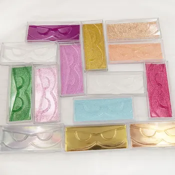NOVO 10/20/50pcs Akril umetne trepalnice embalaža polje 3D Ponaredek Mink Trepalnice škatle umetno cils prozorno plastično Ohišje s pladnji
