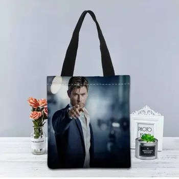 Novo po Meri Chris Hemsworth je natisnjena v Torbici platno tote vrečke za nakupovanje, potovanje Priložnostne Uporabna Torba torba ženske