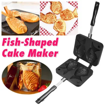 SEAAN Japonski Non-Stick Taiyaki Ribe-Oblikovan Bakeware Vaflji Pan Maker 2 Plesni Torto Peko Orodja