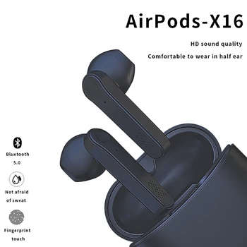 TANOLD Brezžične Bluetooth Slušalke TWS 5.0 Dotik za Nadzor Mini Šport Smart Združljiv Vodotesne Slušalke Polnjenje Box X16