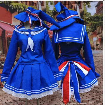 Wadanohara Cosplay Kostum Modra Mornar Enotno Japonski Dekleta Top, Krilo, Klobuk Pokrivala Kravato noč Čarovnic, Božič Obleko za Ženske